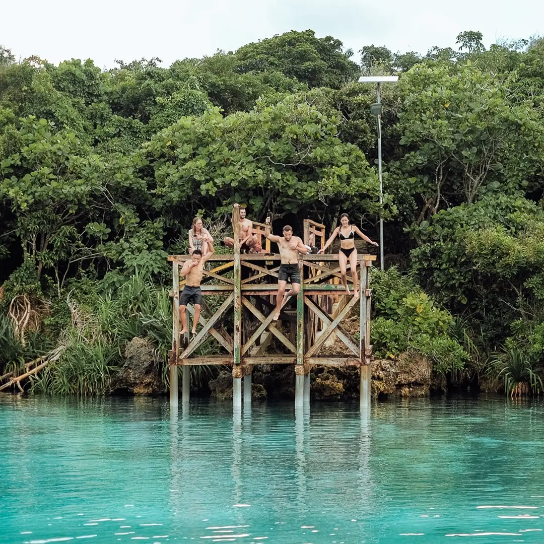 Swim in turquoise saltwater lagoons.