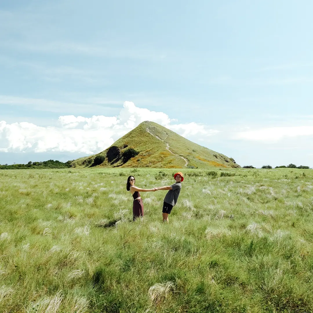 Trek across an island with scenic views and iconic hill to hike.